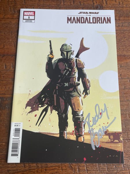 STAR WARS THE MANDALORIAN #1 RODNEY BARNES SIGNED DAVID AJA 1:25 RI VARIANT