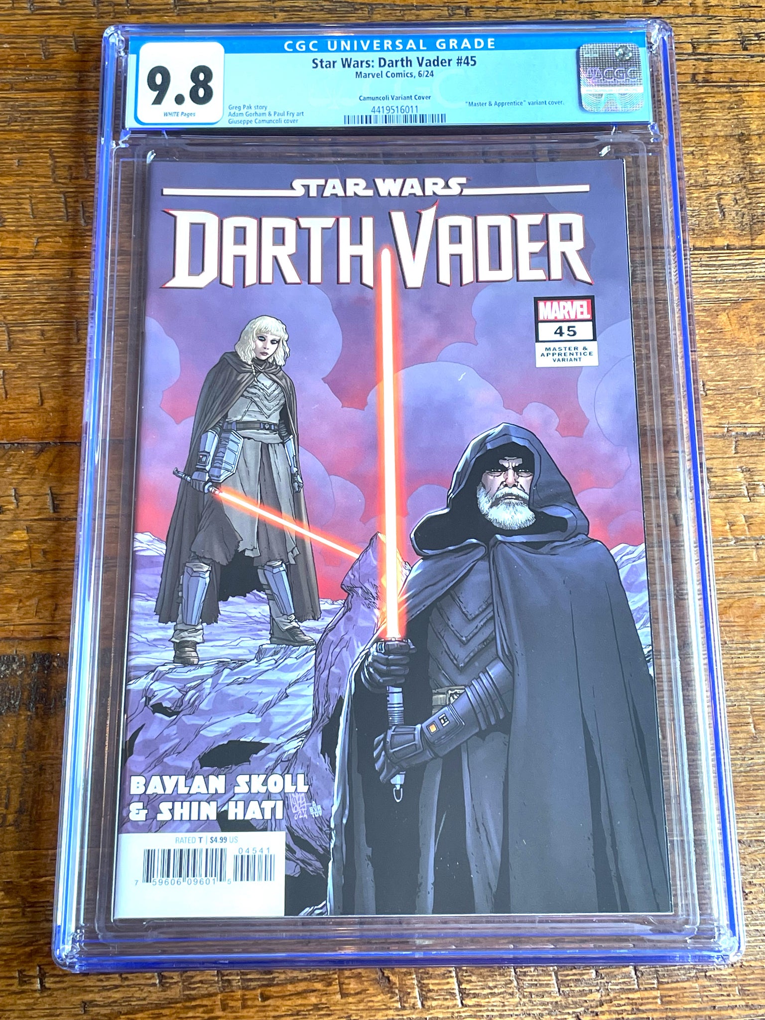 STAR WARS DARTH VADER #45 CGC 9.8 CAMUNCOLI MASTER & APPRENTICE VARIANT 1st BAYLAN SKOLL