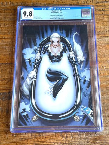 BLACK CAT #1 CGC 9.8 J. SCOTT CAMPBELL BATHTUB VIRGIN VARIANT-B SPIDER-MAN