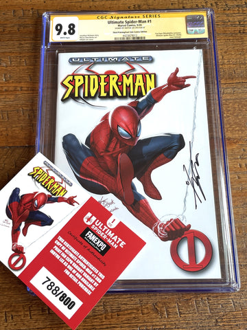 ULTIMATE SPIDER-MAN #1 CGC SS 9.8 INHYUK LEE SIGNED FAN EXPO WHITE VARIANT LE 800