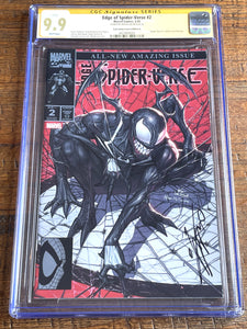 EDGE OF SPIDER-VERSE #2 CGC SS 9.9 INHYUK LEE SIGNED RED TRADE VARIANT-A SPOOKY-MAN NOT 9.8