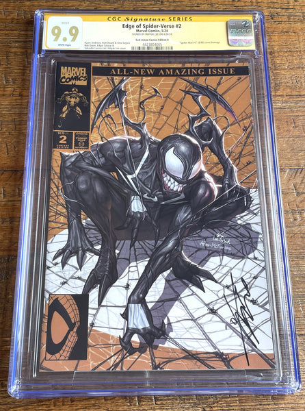 EDGE OF SPIDER-VERSE #2 CGC SS 9.9 INHYUK LEE SIGNED GOLD VARIANT-B SPOOKY-MAN NOT 9.8