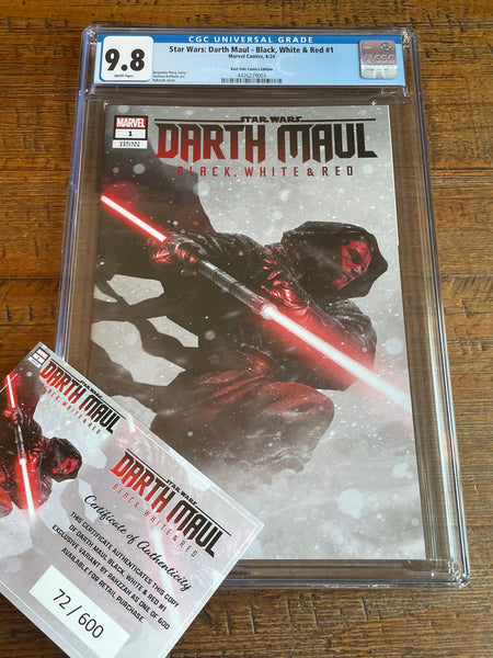 DARTH MAUL BLACK, WHITE & RED #1 CGC 9.8 RAHZZAH EXCL VARIANT LE TO 600 STAR WARS