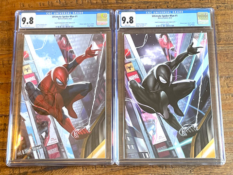 ULTIMATE SPIDER-MAN #1 CGC 9.8 INHYUK LEE RED & BLACK "VIRGIN" VARIANT OPTIONS LE TO 1000