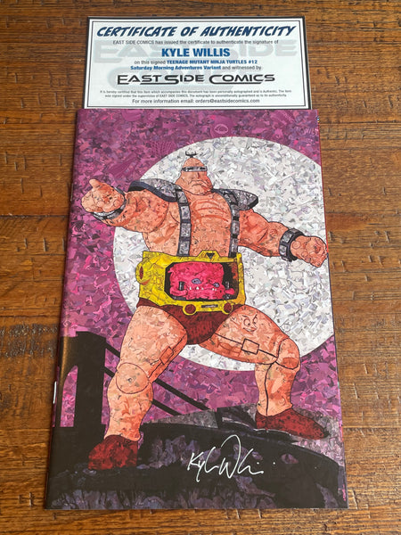 TEENAGE MUTANT NINJA TURTLES #12 KYLE WILLIS SIGNED KRANG VARIANT SATURDAY ADVS