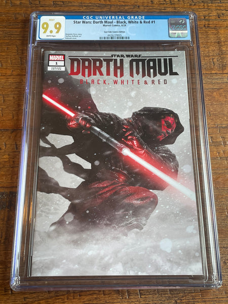 DARTH MAUL BLACK, WHITE & RED #1 CGC 9.9 COA #002 RAHZZAH EXCL VARIANT STAR WARS NOT 9.8