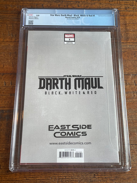 DARTH MAUL BLACK, WHITE & RED #1 CGC 9.9 COA #002 RAHZZAH EXCL VARIANT STAR WARS NOT 9.8