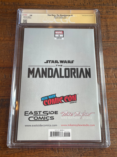 STAR WARS: THE MANDALORIAN #1 CGC SS 9.8 RODNEY BARNES SIGNED NYCC VIRGIN MAYHEW VARIANT-C