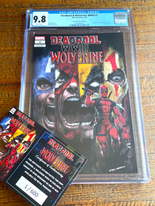 DEADPOOL & WOLVERINE WWIII #1 CGC 9.8 COA #001 SKAN EXCL VARIANT LE TO 600