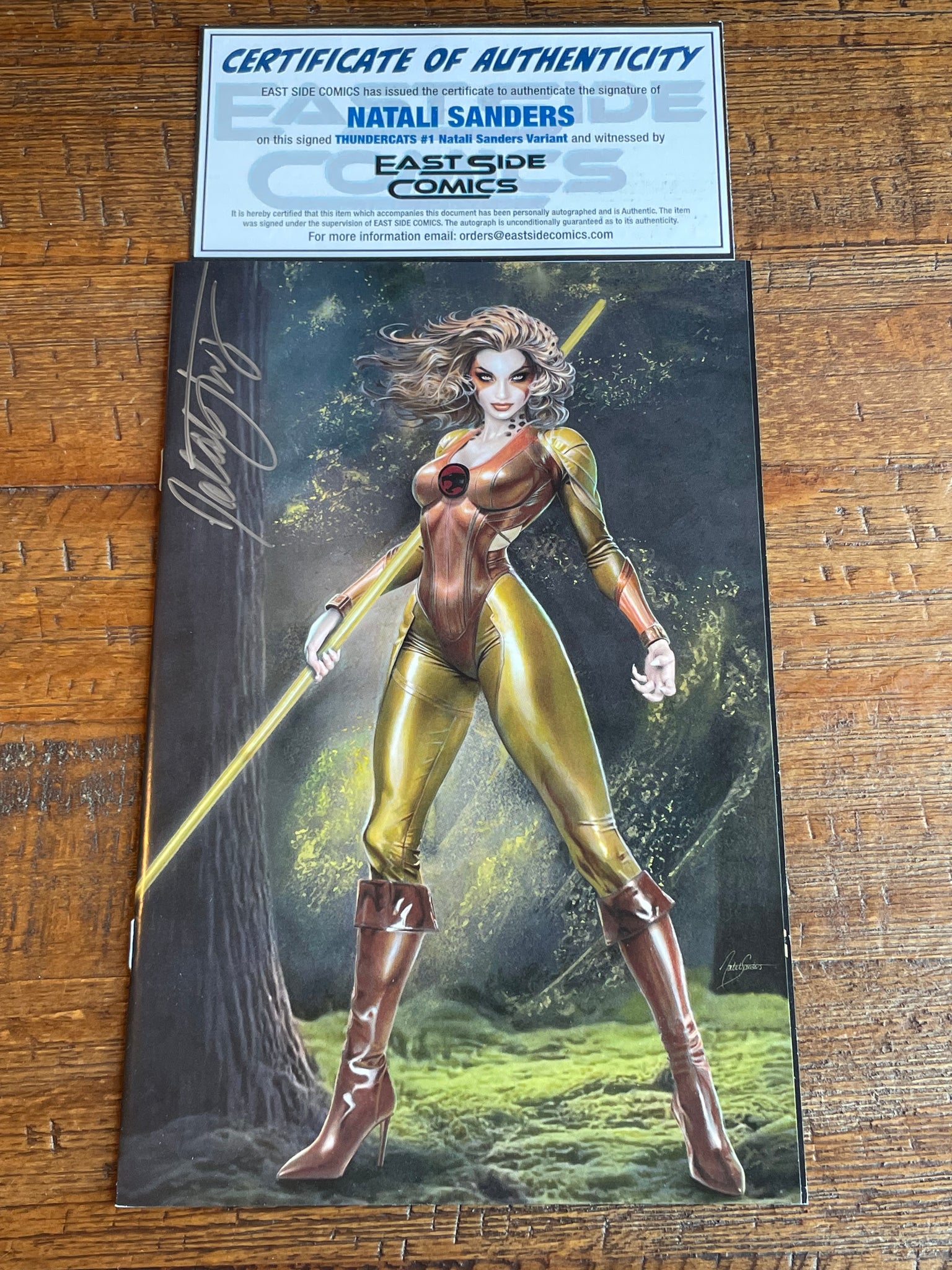 THUNDERCATS #1 NATALI SANDERS SIGNED W COA VIRGIN VARIANT-B