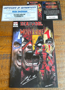 DEADPOOL & WOLVERINE WWIII #1 SKAN SIGNED EXCL HOMAGE VARIANT LE TO 600 W/ COA