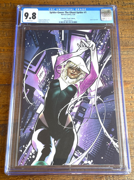 SPIDER-GWEN GHOST SPIDER #1 CGC 9.8 VILLALOBOS 1:50 RI VIRGIN VARIANT SPIDER-MAN