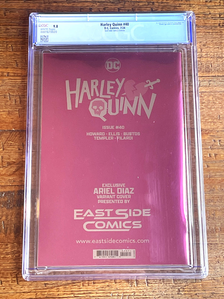 HARLEY QUINN #40 CGC 9.8 ARIEL DIAZ COA #001/800 EXCL 