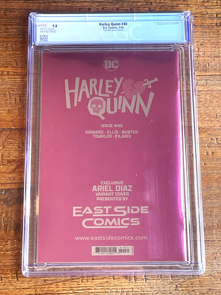 HARLEY QUINN #40 CGC 9.8 ARIEL DIAZ COA #001/800 EXCL "FOIL" VARIANT