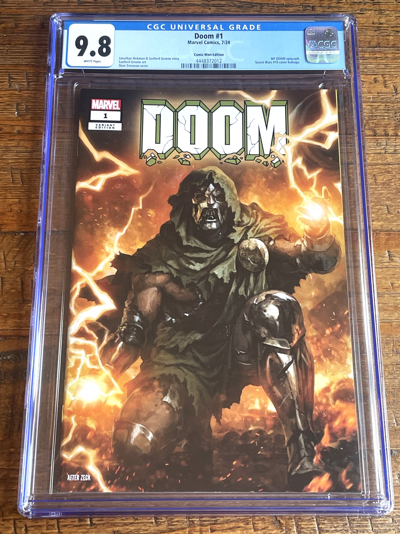 DOOM #1 CGC 9.8 SKAN SRISUWAN EXCL HOMAGE SECRET WARS VARIANT LE TO 300