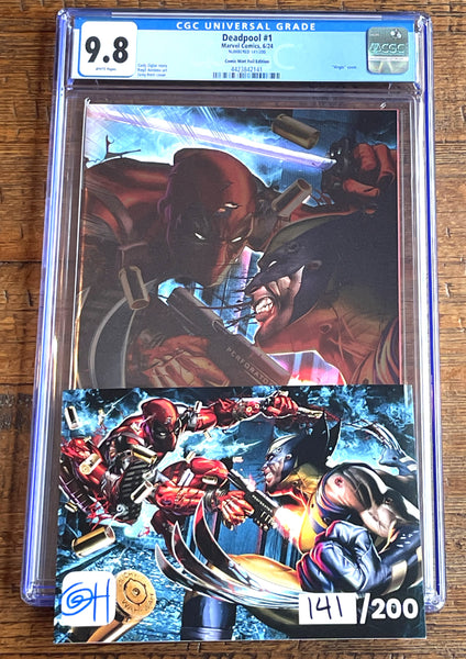 DEADPOOL #1 CGC 9.8 GREG HORN ULTIMATE "FOIL" EDITION LE TO 200 w/ NUMBERED PRINT