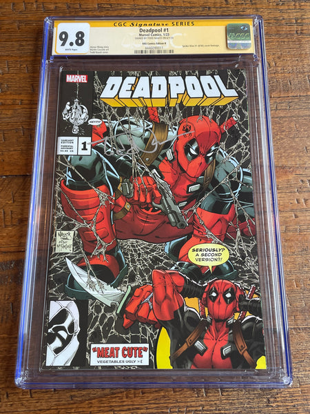 DEADPOOL #1 CGC SS 9.8 TODD NAUCK SIGNED HOMAGE COLOR & SILVER VARIANTS