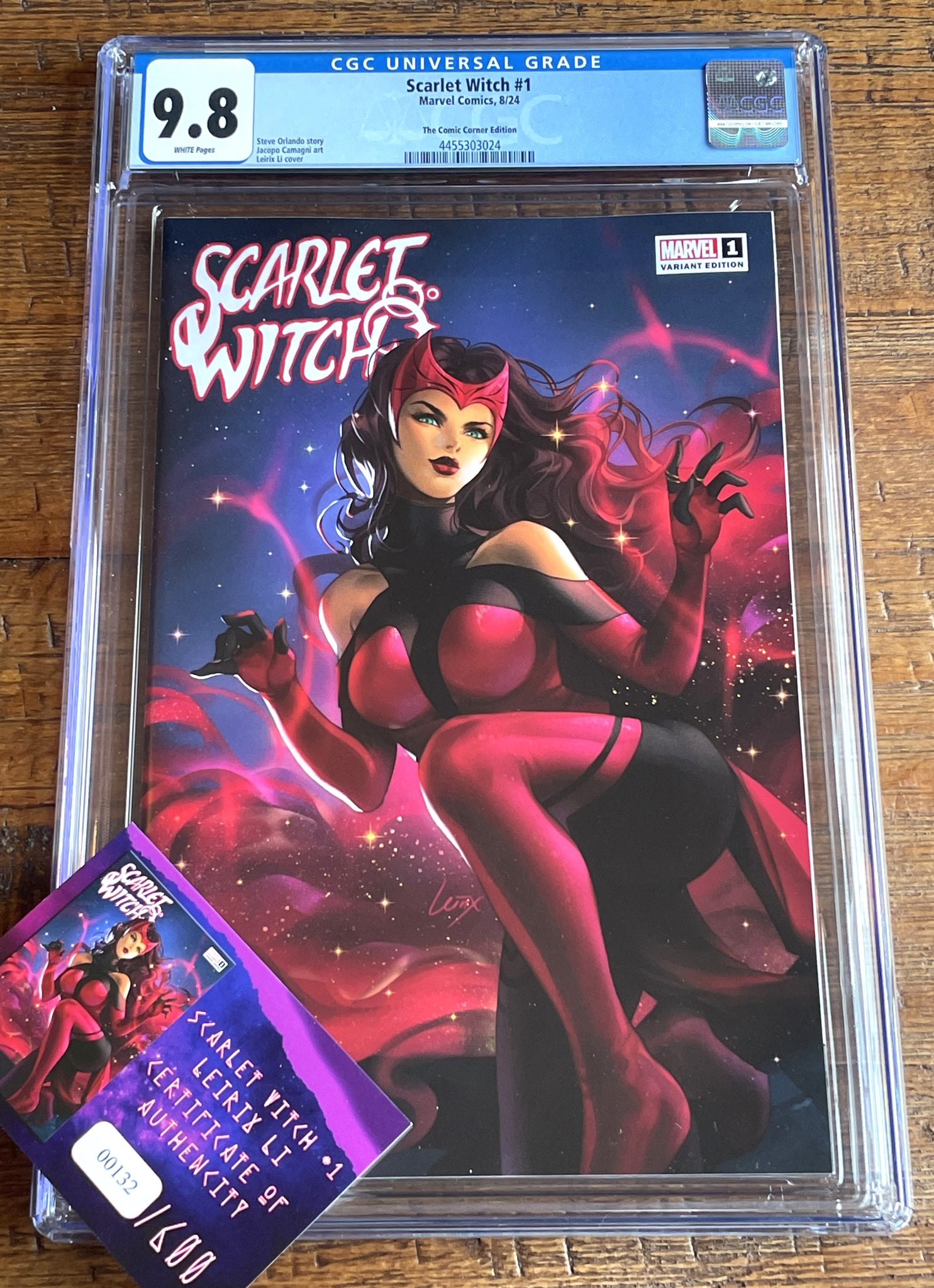 SCARLET WITCH #1 CGC 9.8 LEIRIX LI EXCLUSIVE VARIANT LE TO 600 W/ COA