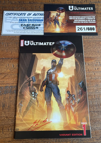 ULTIMATES #1 SKAN SRISUWAN SIGNED EXCL HOMAGE VARIANT LE TO 600 W/ COA