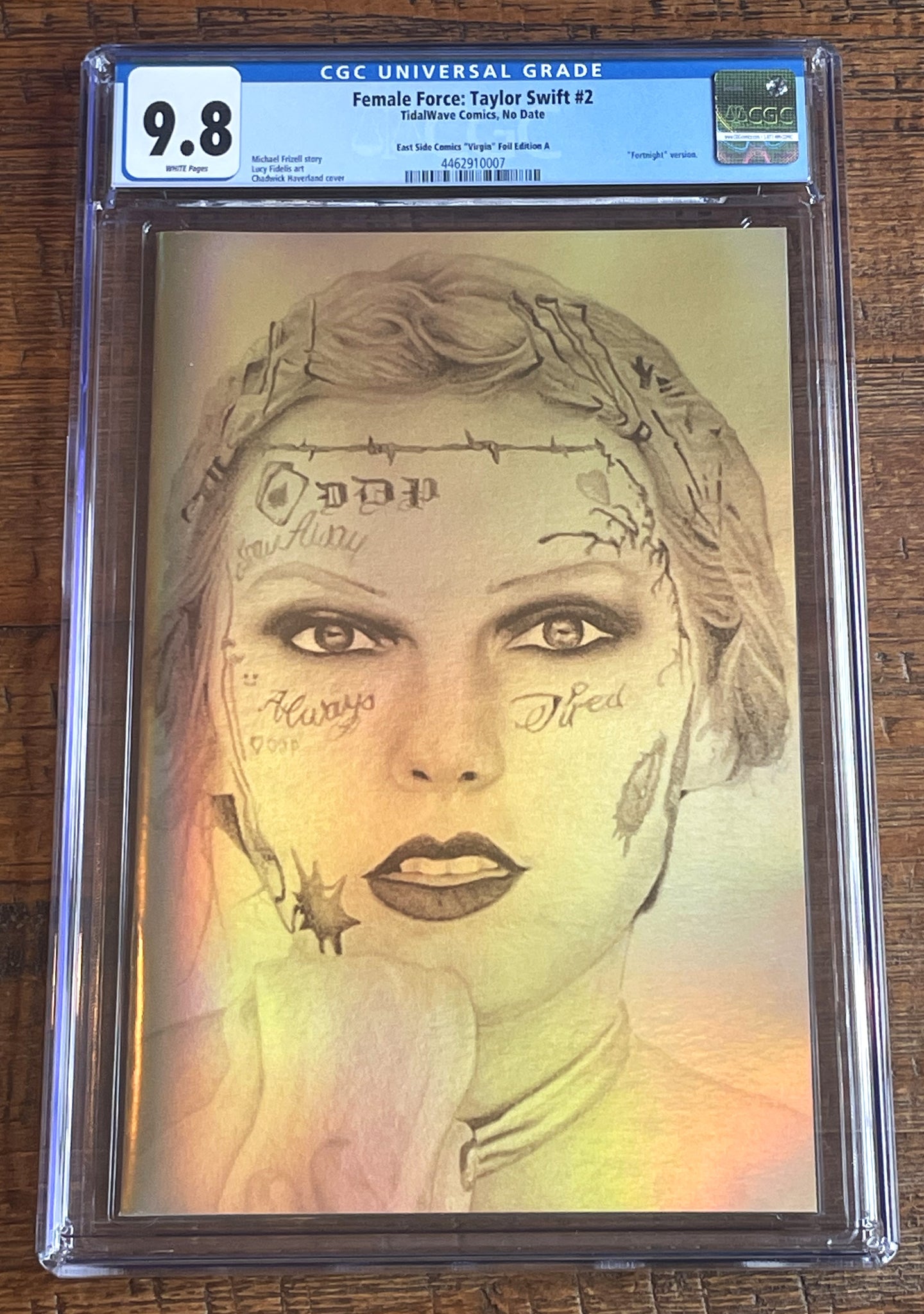 FEMALE FORCE: TAYLOR SWIFT #2 CGC 9.8 FORTNIGHT "GOLD FOIL" VARIANT-C