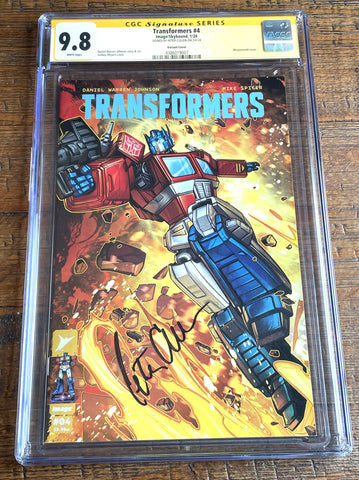 TRANSFORMERS #4 CGC SS 9.8 PETER CULLEN SIGNED JONBOY MEYERS WRAPAROUND VARIANT OPTIMUS PRIME