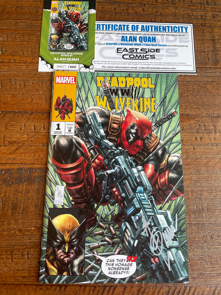 DEADPOOL & WOLVERINE WWIII #1 ALAN QUAH SIGNED EXCL HOMAGE VARIANT LE TO 600