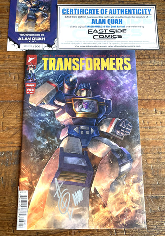 TRANSFORMERS #8 ALAN QUAH SIGNED SOUNDWAVE EXCL VARIANT LE TO 500 W/ COA G.I. JOE