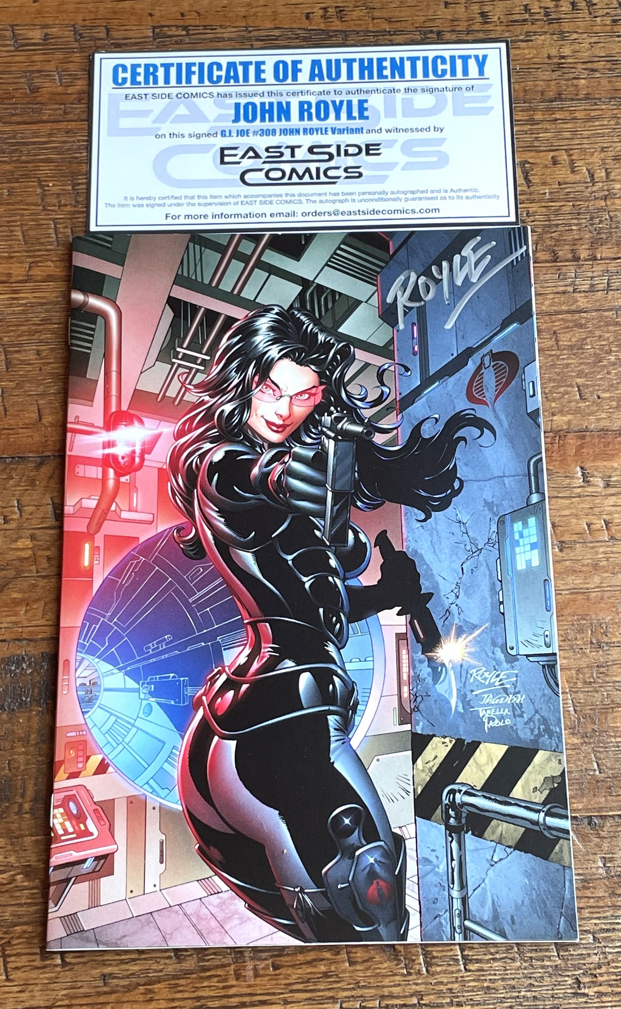 G.I. JOE A REAL AMERICAN HERO #308 JOHN ROYLE SIGNED COA BARONESS EXCL VARIANT