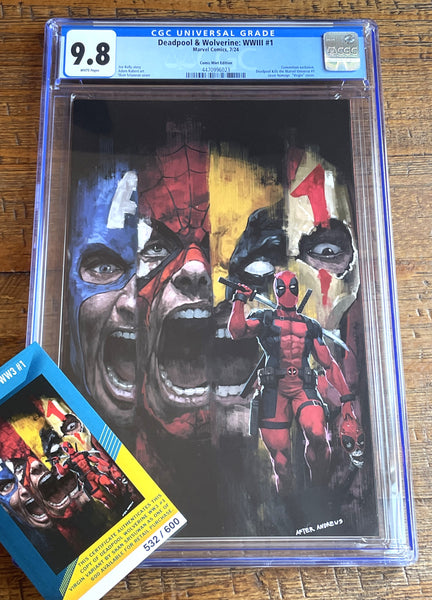 DEADPOOL & WOLVERINE WWIII #1 CGC 9.8 SKAN SDCC EXCL VIRGIN VARIANT LTD 600