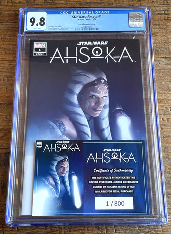 STAR WARS: AHSOKA #1 CGC 9.8 RAHZZAH COA #001/800 EXCL VARIANT TANO