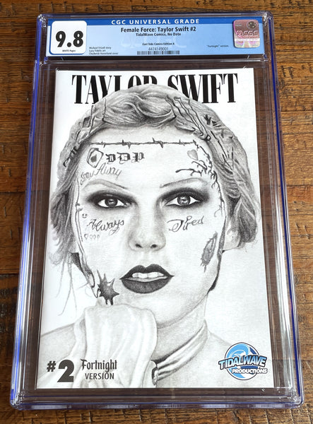 FEMALE FORCE: TAYLOR SWIFT #2 CGC 9.8 FORTNIGHT TRADE & VIRGIN VARIANT OPTIONS