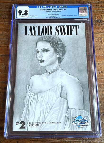 FEMALE FORCE: TAYLOR SWIFT #2 CGC 9.8 TORTURED POETS TRADE & VIRGIN VARIANT OPTIONS