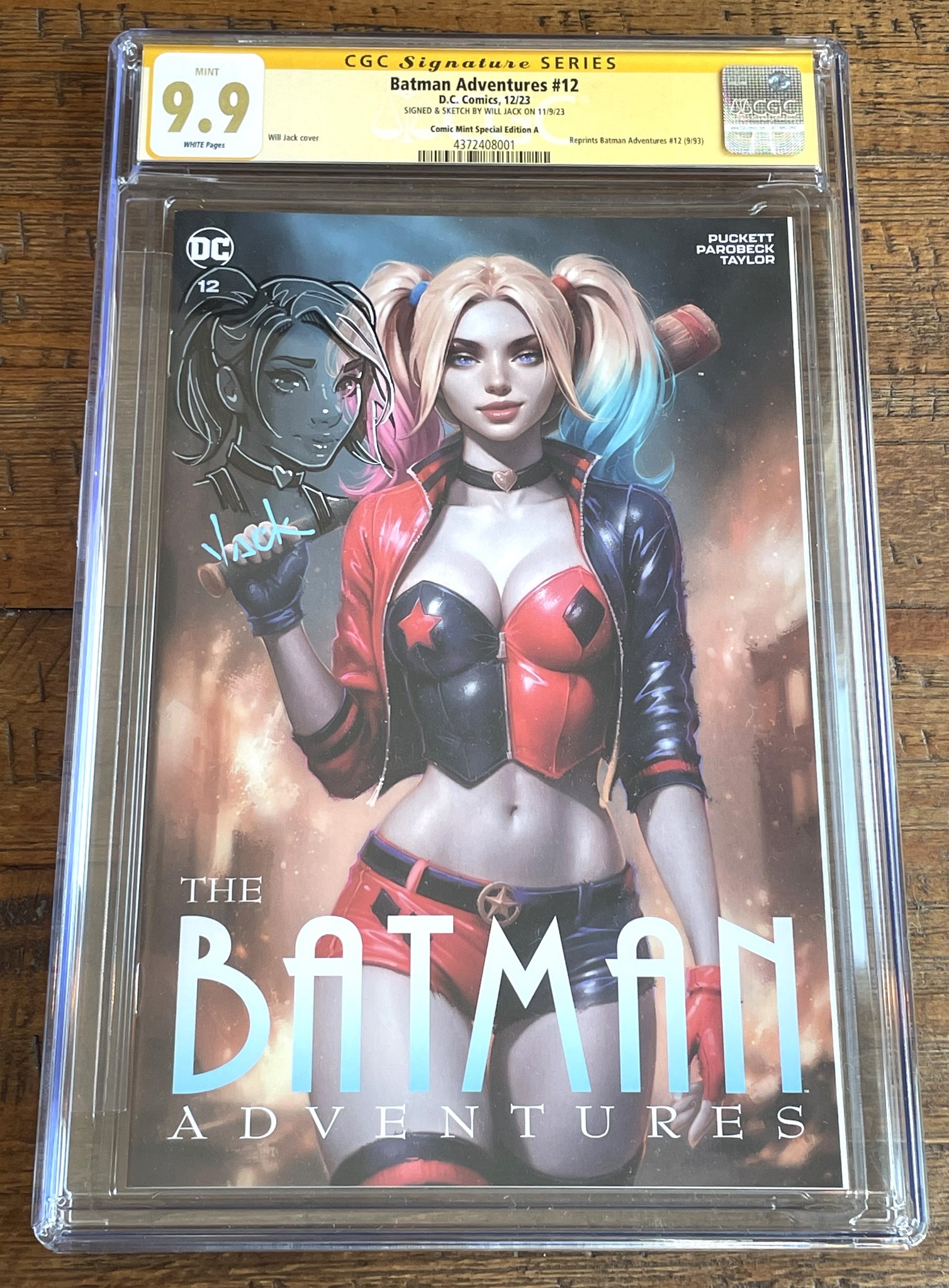 BATMAN ADVENTURES #12 CGC SS 9.9 WILL JACK SKETCH & SIGNED REPRINT VARIANT-A NOT 9.8