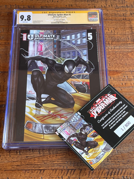 ULTIMATE SPIDER-MAN #5 CGC SS 9.8 INHYUK LEE SIGNED #001/800 COA HOMAGE VARIANT