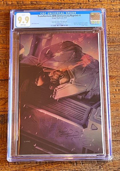 TRANSFORMERS 40th ANNIVERSARY #1 CGC 9.9 NYCC 2024 JOHN GIANG OPTIMUS PRIME & MEGATRON "FOIL" VARIANT OPTIONS NOT 9.8