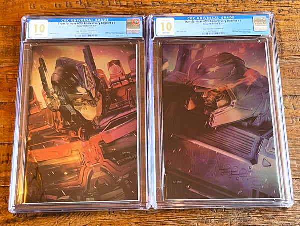 TRANSFORMERS 40th ANNIVERSARY #1 CGC 10 NYCC 2024 JOHN GIANG OPTIMUS PRIME & MEGATRON "FOIL" VARIANT OPTIONS NOT 9.8