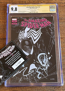 AMAZING SPIDER-MAN #52 CGC SS 9.8 JOHN GIANG REMARK COA #001/600 NEGATIVE VARIANT NOT 9.8