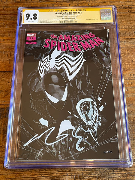 AMAZING SPIDER-MAN #52 CGC SS 9.8 JOHN GIANG REMARK COA #001/600 NEGATIVE VARIANT