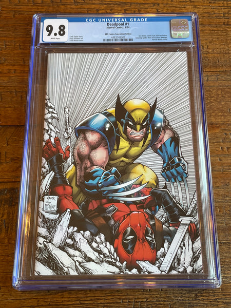 DEADPOOL #1 CGC 9.8 TODD NAUCK SDCC EXCL "COLOR SPLASH" VIRGIN VARIANT LTD 600