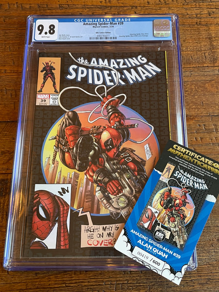 AMAZING SPIDER-MAN #39 CGC 9.8 ALAN QUAH DEADPOOL RED & BLACK VARIANT OPTIONS LE 600