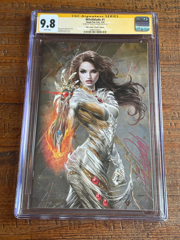 WITCHBLADE #1 CGC SS 9.8 NATALI SANDERS SIGNED VIRGIN VARIANT-B IMAGE COMICS