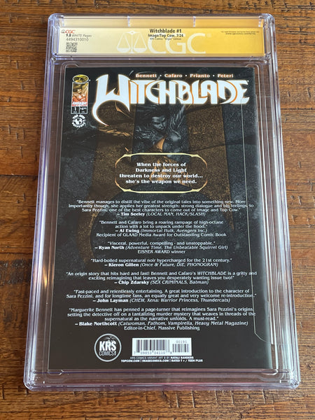 WITCHBLADE #1 CGC SS 9.8 NATALI SANDERS SIGNED VIRGIN VARIANT-B IMAGE COMICS