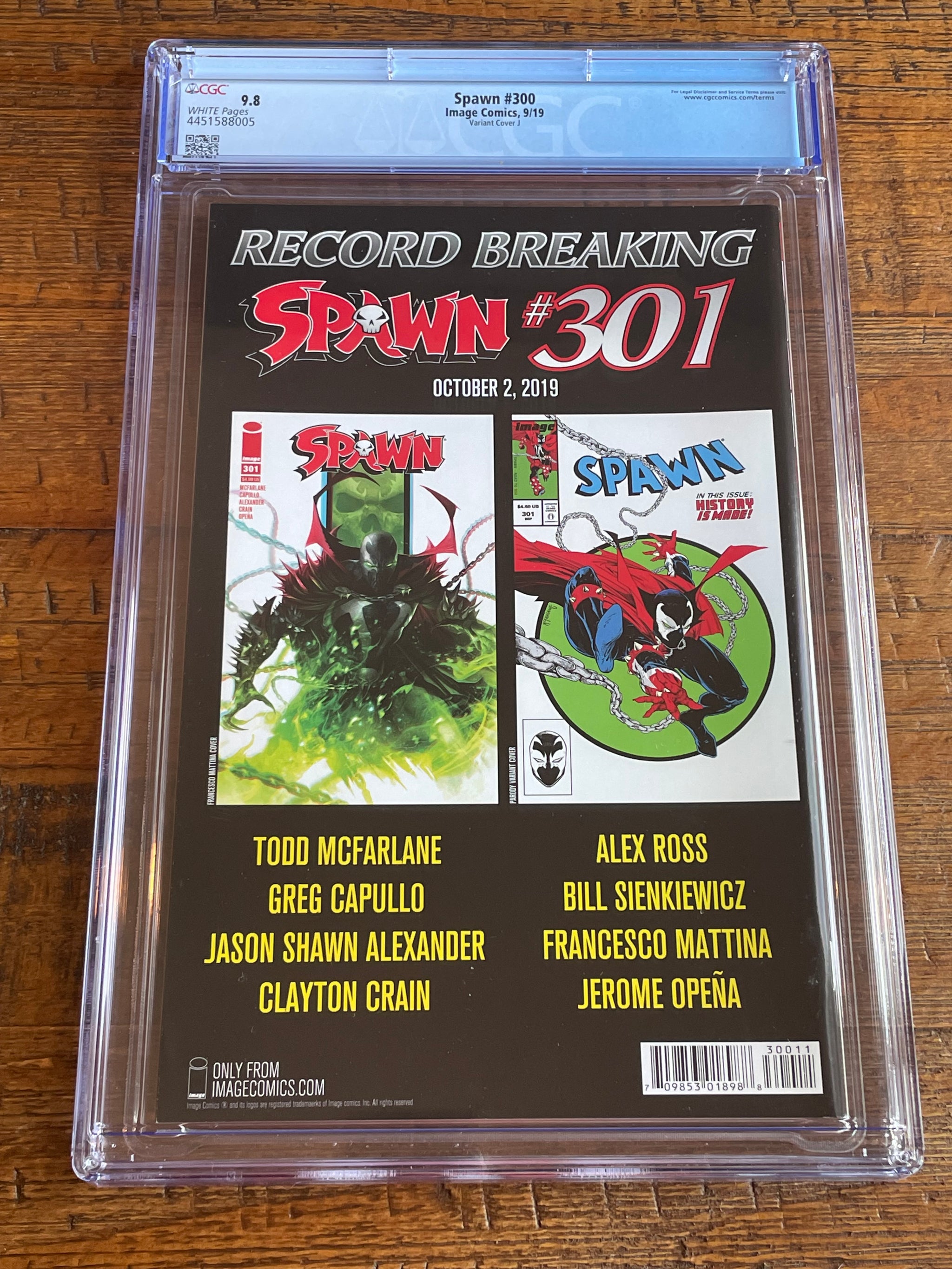 SPAWN 301 CGC 2024 9.8 comic