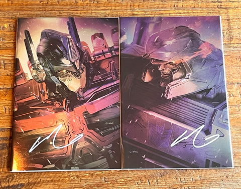 TRANSFORMERS 40th ANNIVERSARY #1 JOHN GIANG SIGNED COA NYCC EXCL OPTIMUS & MEGTRON "FOIL" VARIANT OPTIONS