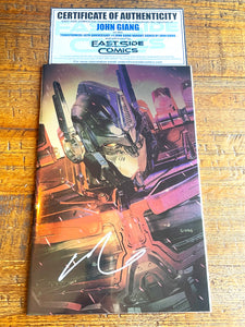 TRANSFORMERS 40th ANNIVERSARY #1 JOHN GIANG SIGNED COA NYCC EXCL OPTIMUS & MEGTRON "FOIL" VARIANT OPTIONS