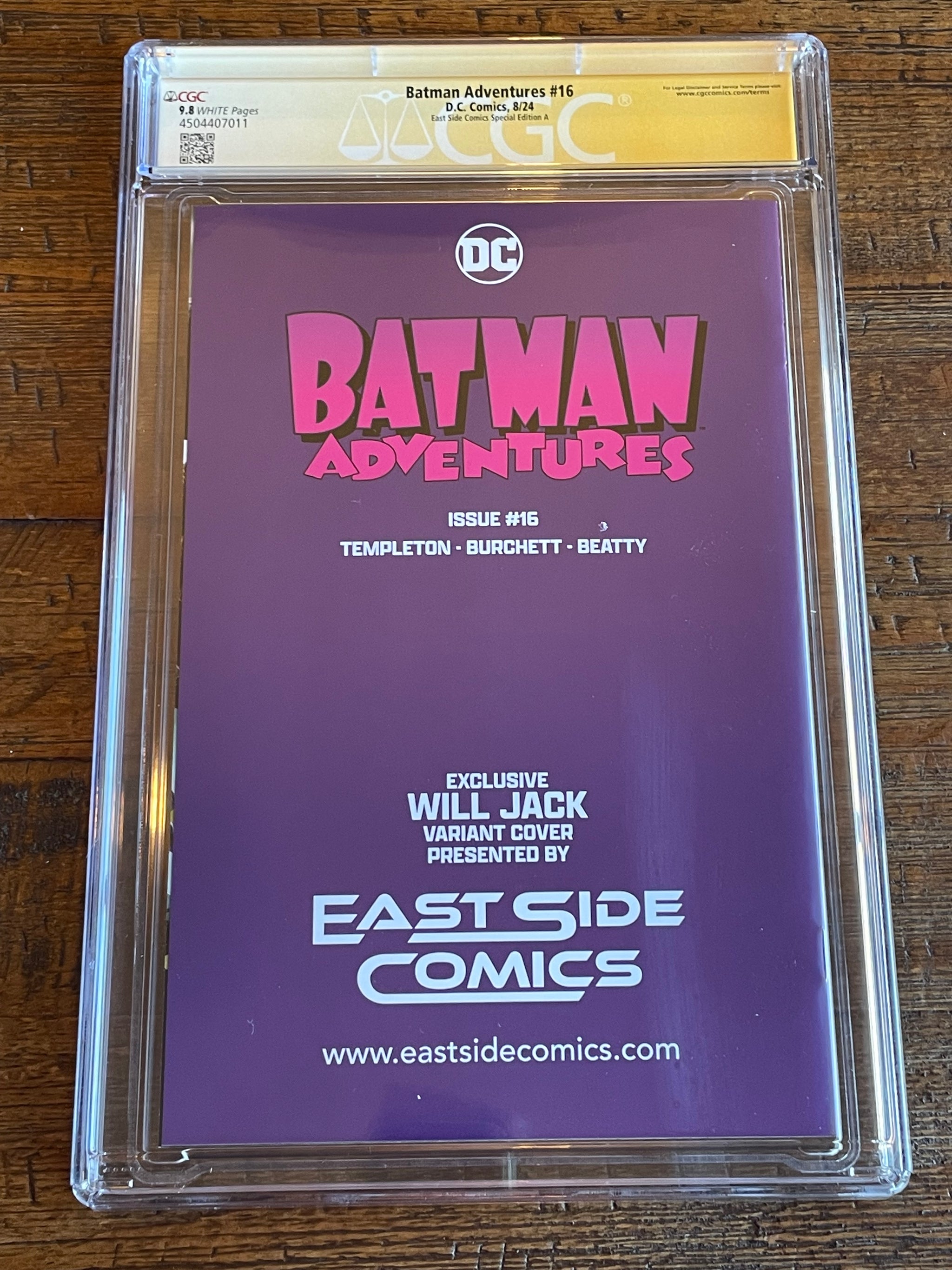 BATMAN ADVENTURES #16 CGC SS 9.8 EXCL WILL JACK SIGNED 