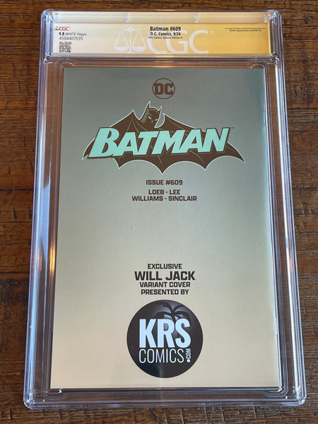 BATMAN #609 CGC SS 9.8 EXCL WILL JACK SIGNED "ZOOMED IN" VARIANT-A 1st HUSH