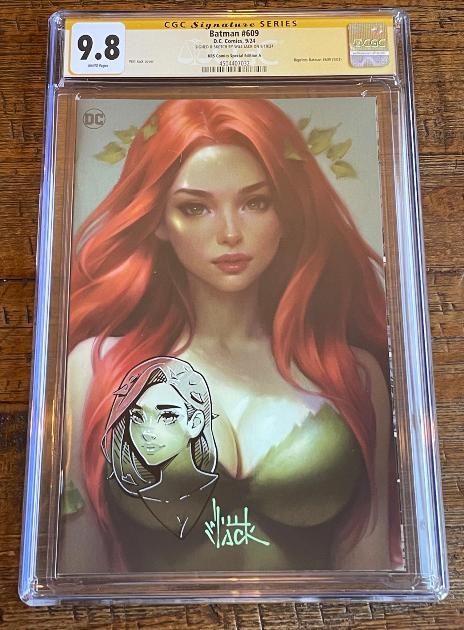 BATMAN #609 CGC SS 9.8 EXCL WILL JACK REMARK SKETCH "ZOOMED IN" VARIANT-A