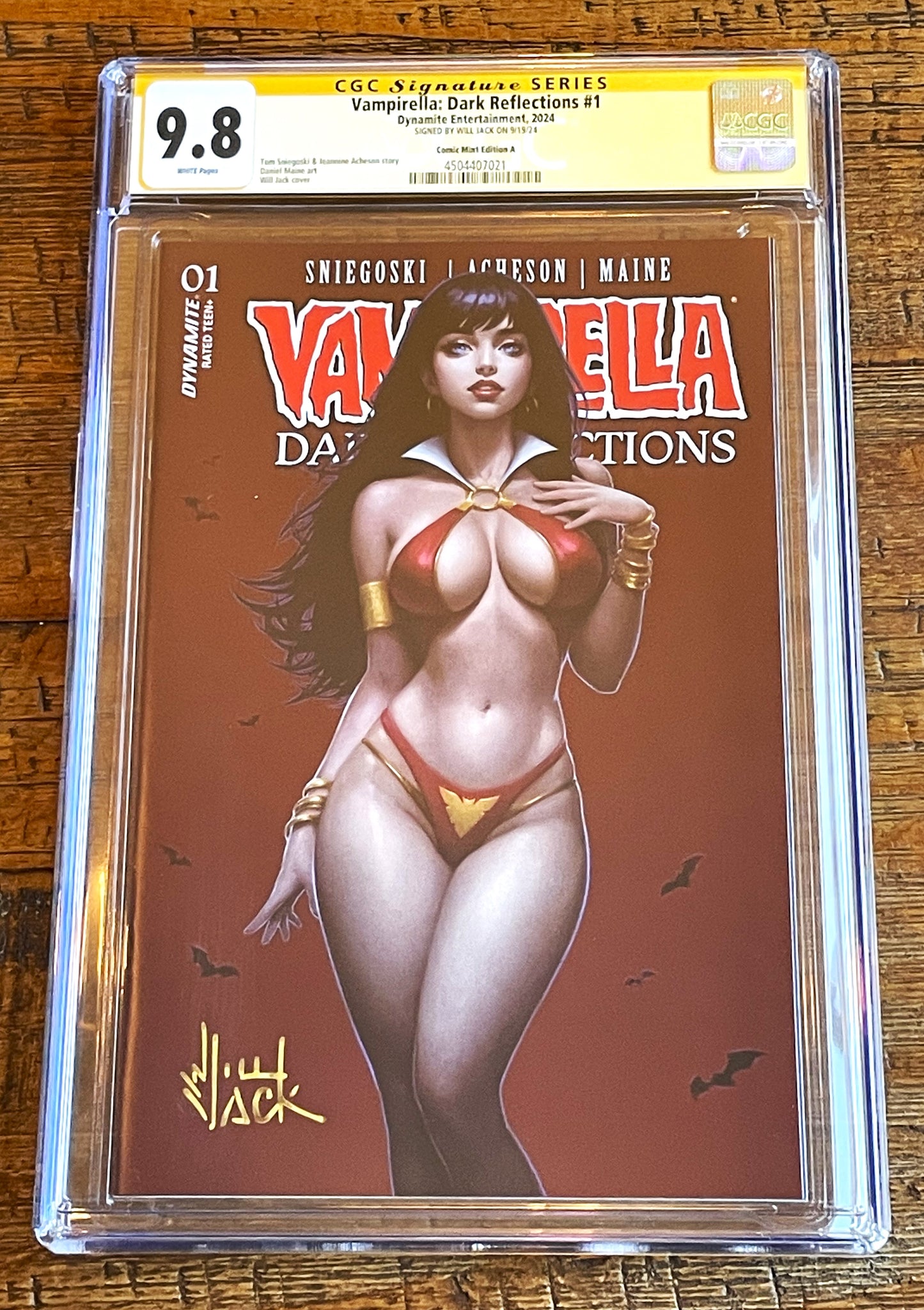 VAMPIRELLA DARK REFLECTIONS #1 CGC SS 9.8 EXCL WILL JACK SIGNED TRADE VARIANT-A