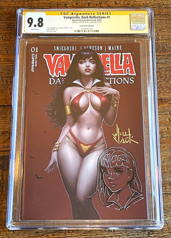 VAMPIRELLA DARK REFLECTIONS #1 CGC SS 9.8 WILL JACK REMARK SKETCH TRADE VARIANT-A